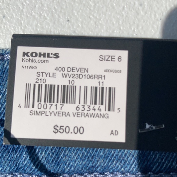 Simply Vera Vera Wang straight power stretch jean with side stripe size 6 or 14 - Picture 17 of 17